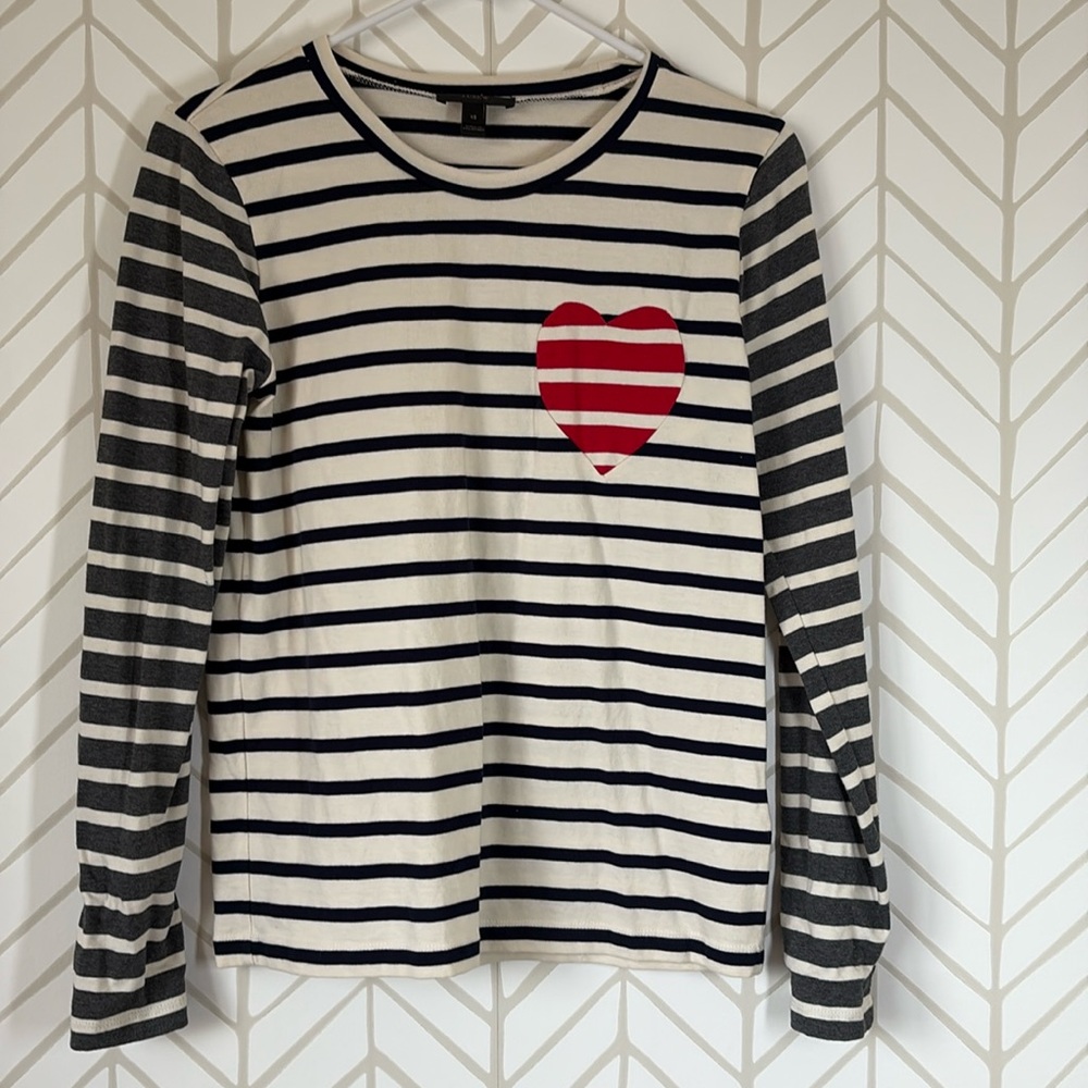 J. Crew long sleeved heart tshirt
Size XS